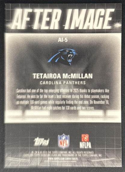Tetairoa McMillan 2025 Topps Signature Class After Image Panthers back