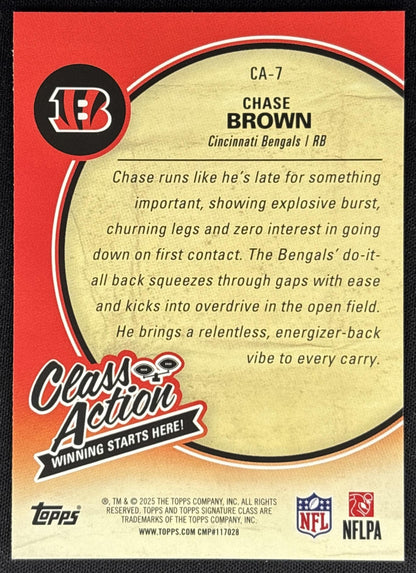 Chase Brown 2025 Topps Signature Class Action Bengals Sports Trading Cards
