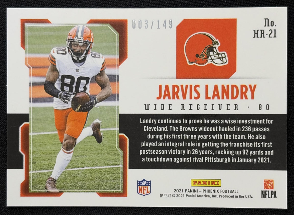 Jarvis Landry 2021 Panini Phoenix Hot Routes Teal /149 Browns Sports Trading Card