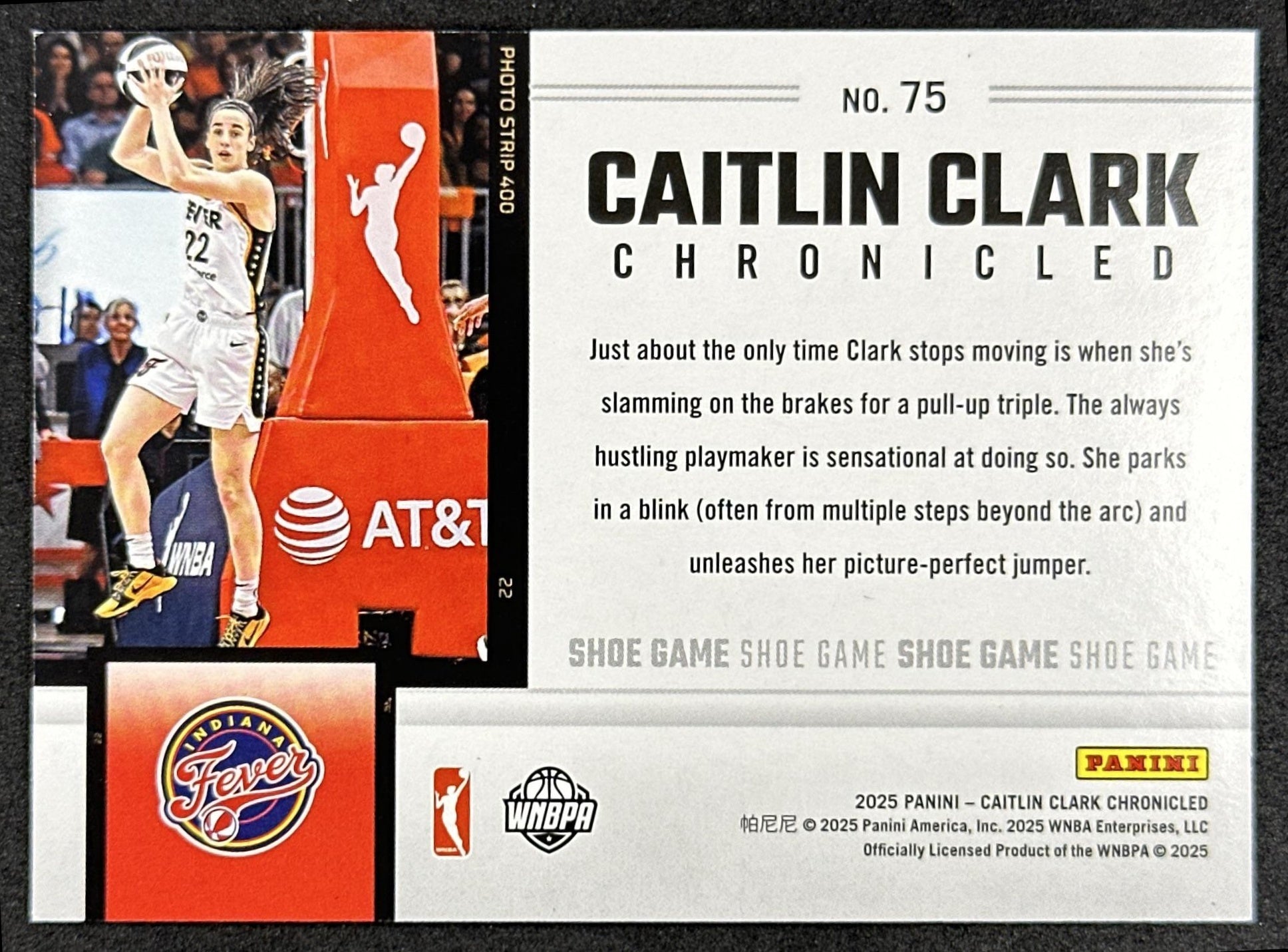 Caitlin Clark 2025 Panini Chronicled Shoe Game Red Cracked Ice Fever Indiana Fever