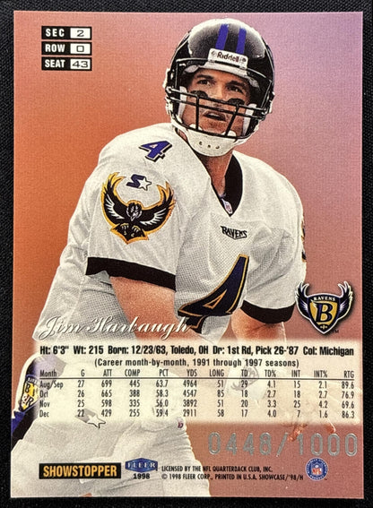 Jim Harbaugh 1998 Fleer Flair Showcase Row 0 Showcase/1000 Ravens
