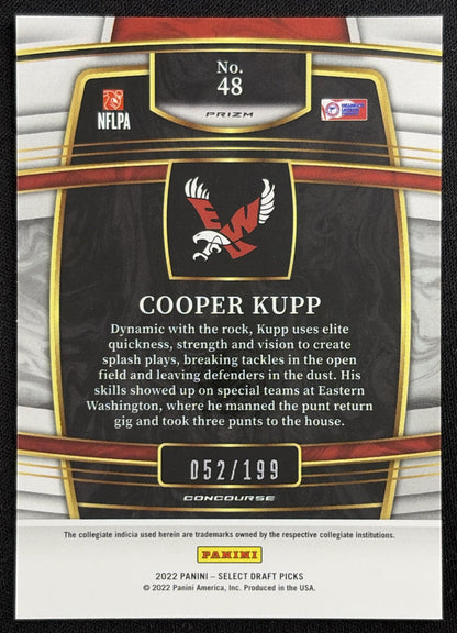 Cooper Kupp 2022 Panini Select Draft Picks Tri Color Prizm /199 Sports Trading Card