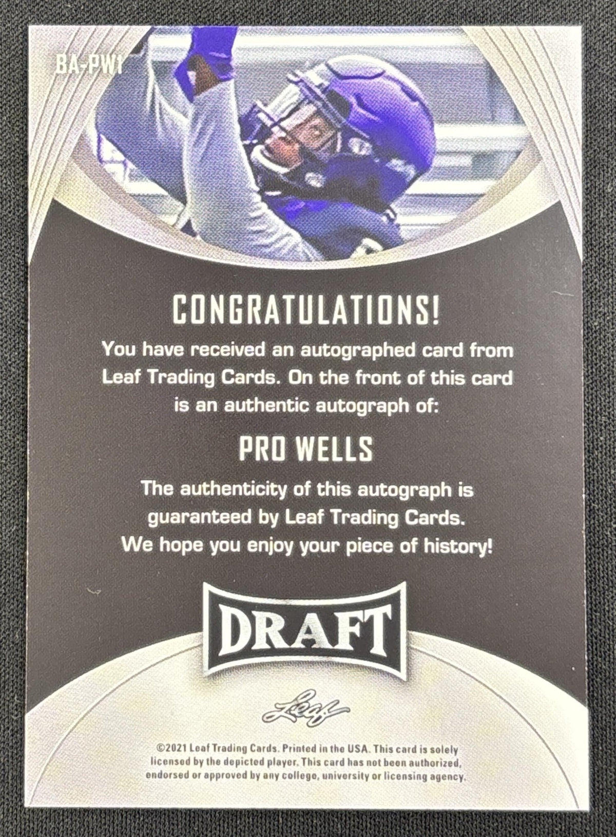 Pro Wells 2021 Leaf Draft Auto Horned Frogs