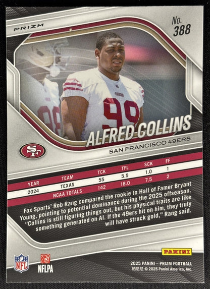 Alfred Collins 2025 Panini Prizm Press Proof 49ers