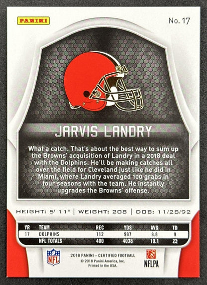 Jarvis Landry 2018 Panini Certified Mirror Silver /499 Browns back
