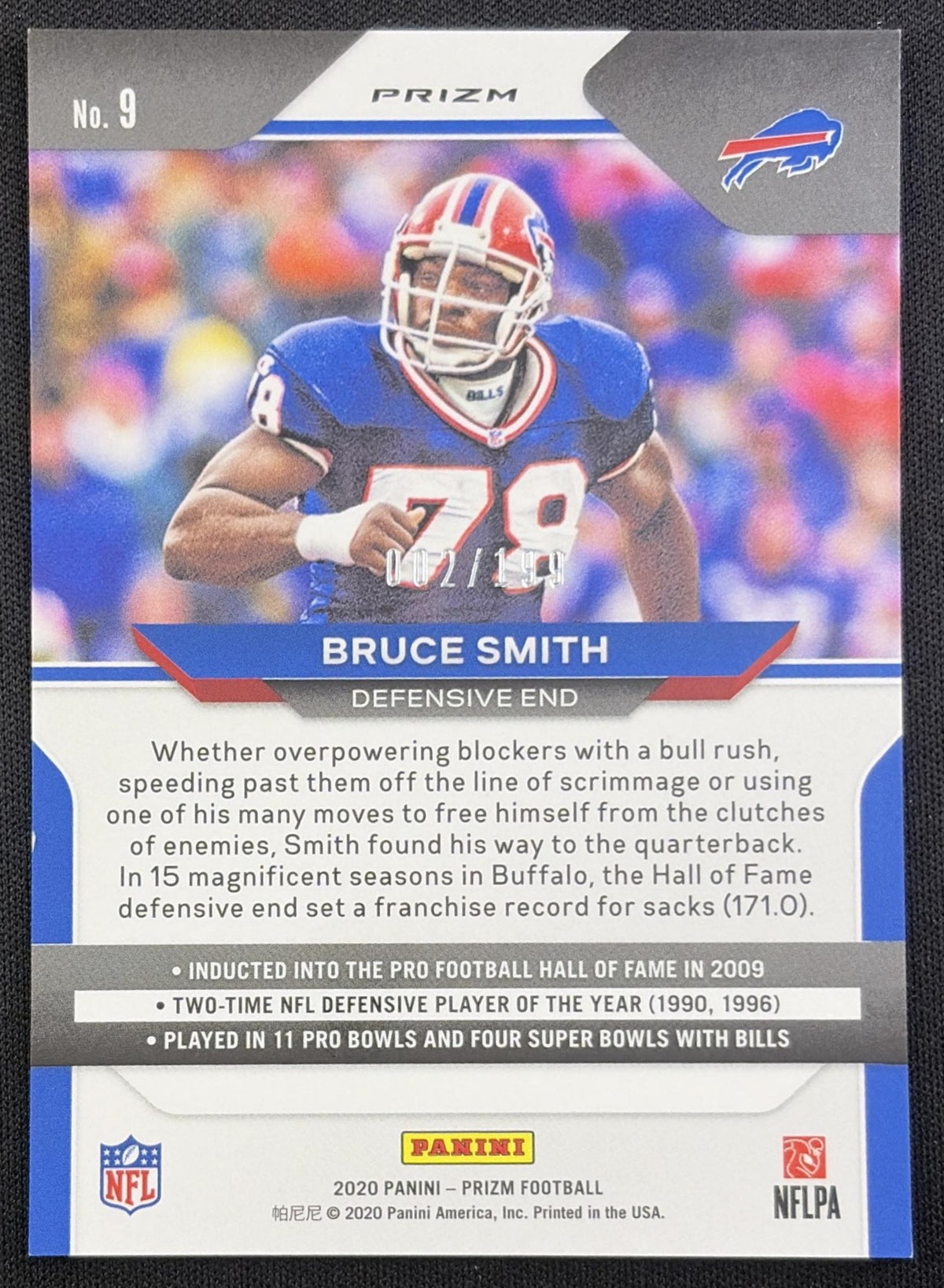 Bruce Smith 2020 Panini Prizm Blue Wave /199 Bills