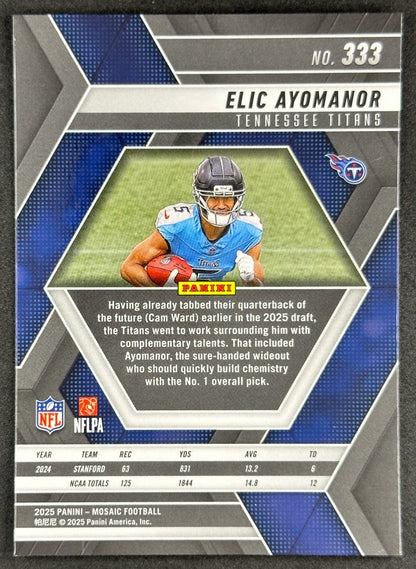 Elic Ayomanor 2025 Mosaic Rookies Titans Sports Trading Card