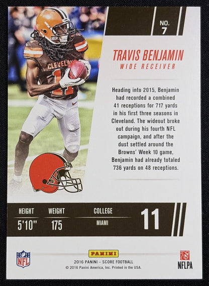 Travis Benjamin 2016 Panini Score Franchise Jumbo Gold /99 Browns Sports Trading Card