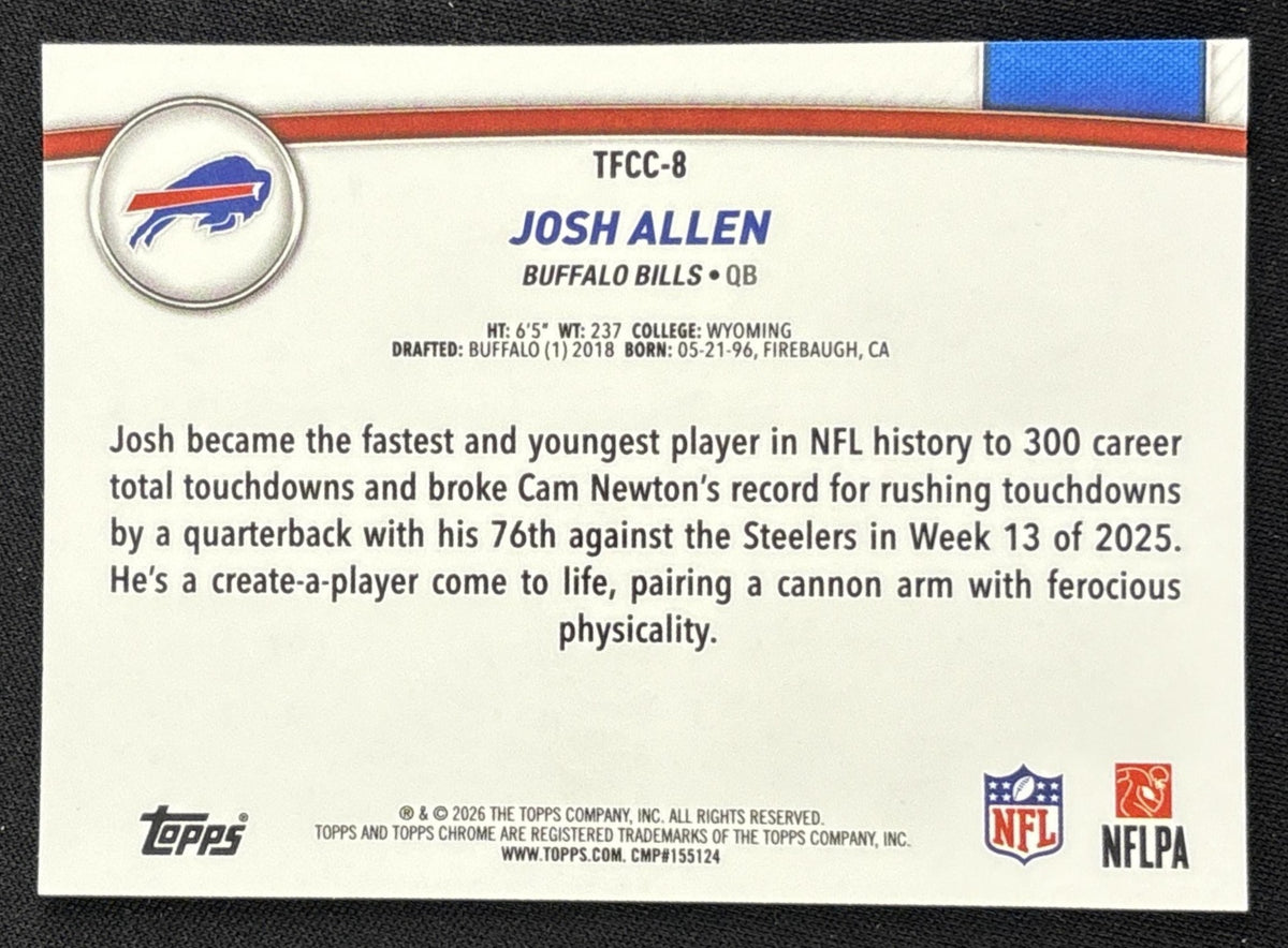 Josh Allen 2026 Topps The Collection Chrome Bills back