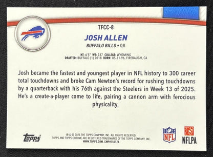 Josh Allen 2026 Topps The Collection Chrome Bills back