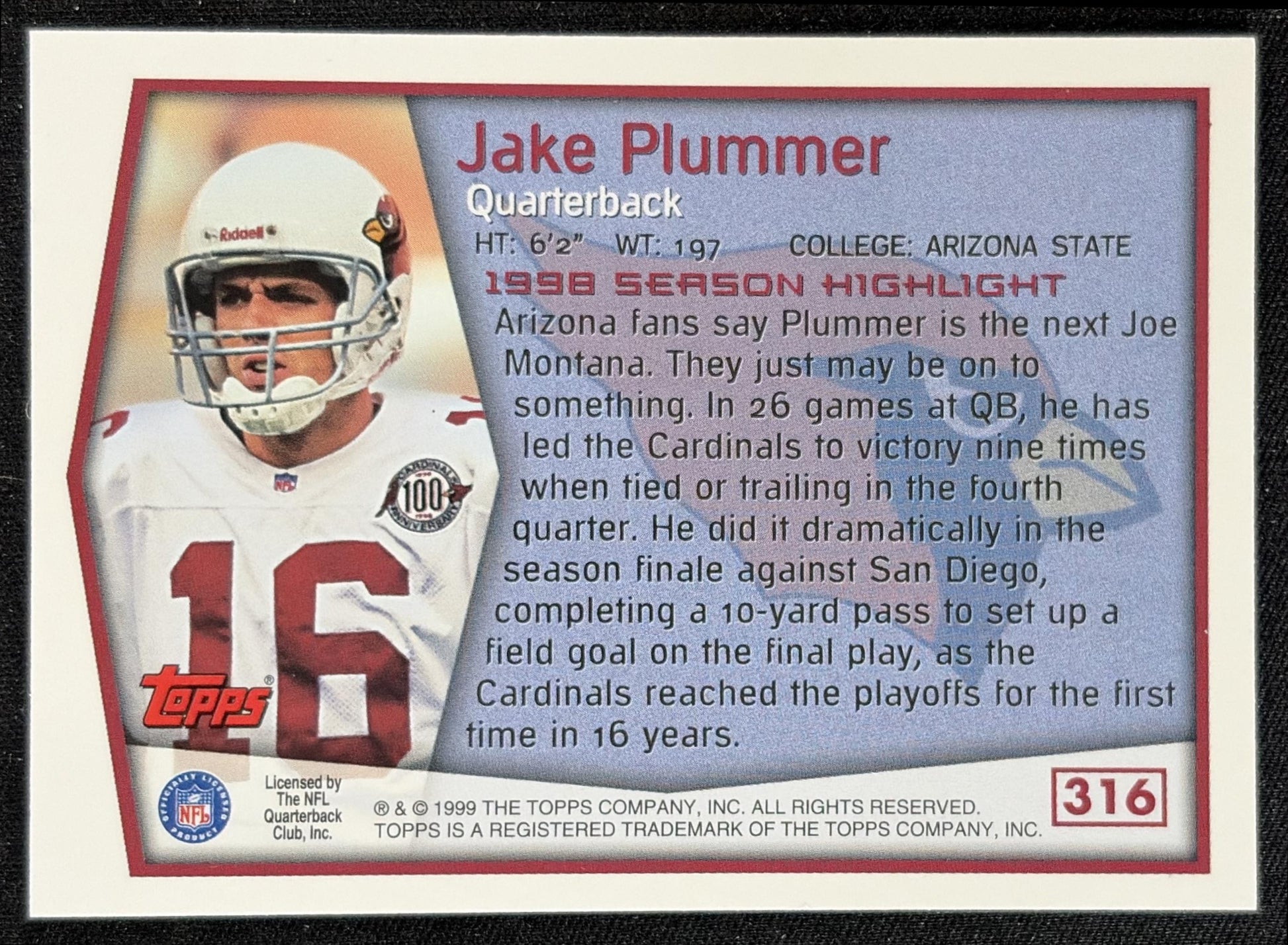 Jake Plummer 1999 Topps Cardinals
