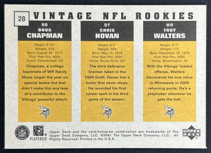 Troy Walters Chris Hovan Doug Chapman R 2000 Vintage Preview /1500 Vikings back