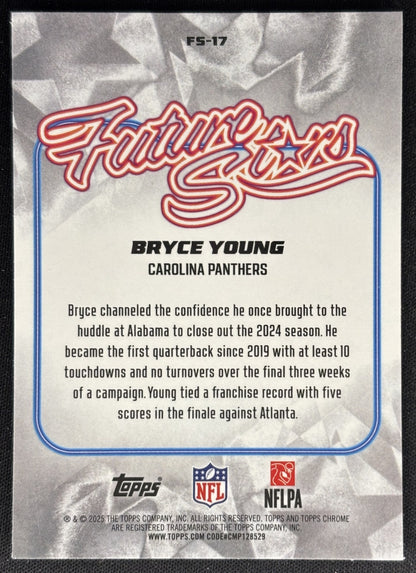 Bryce Young 2025 Topps Chrome Future Stars Panthers Sports Trading Cards