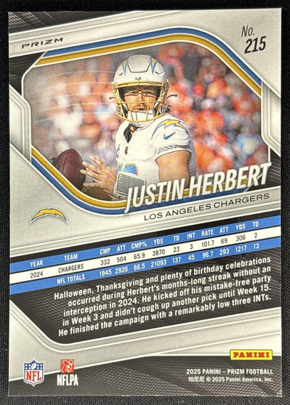 Justin Herbert 2025 Panini Prizm Silver