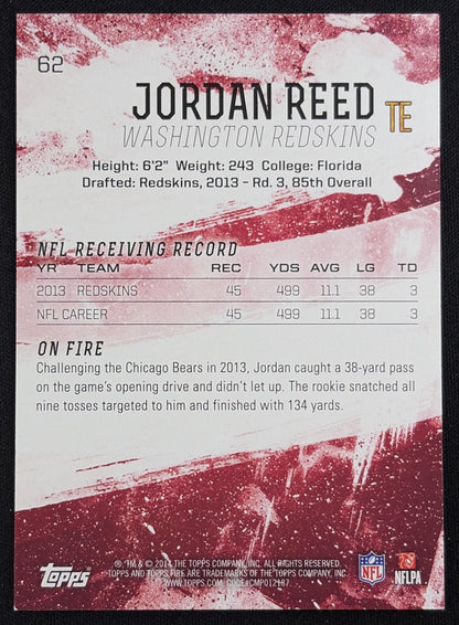 Jordan Reed 2014 Topps Fire Blue /299 Redskins