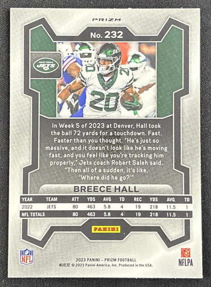 Breece Hall 2023 Panini Prizm Orange Ice Jets
