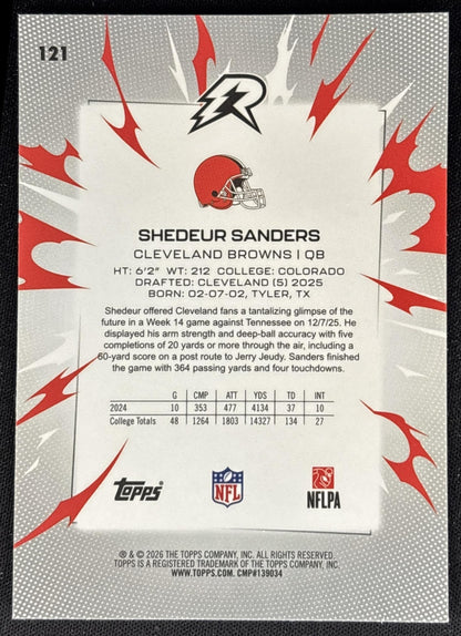 Shedeur Sanders 2025 Topps Resurgence Browns back
