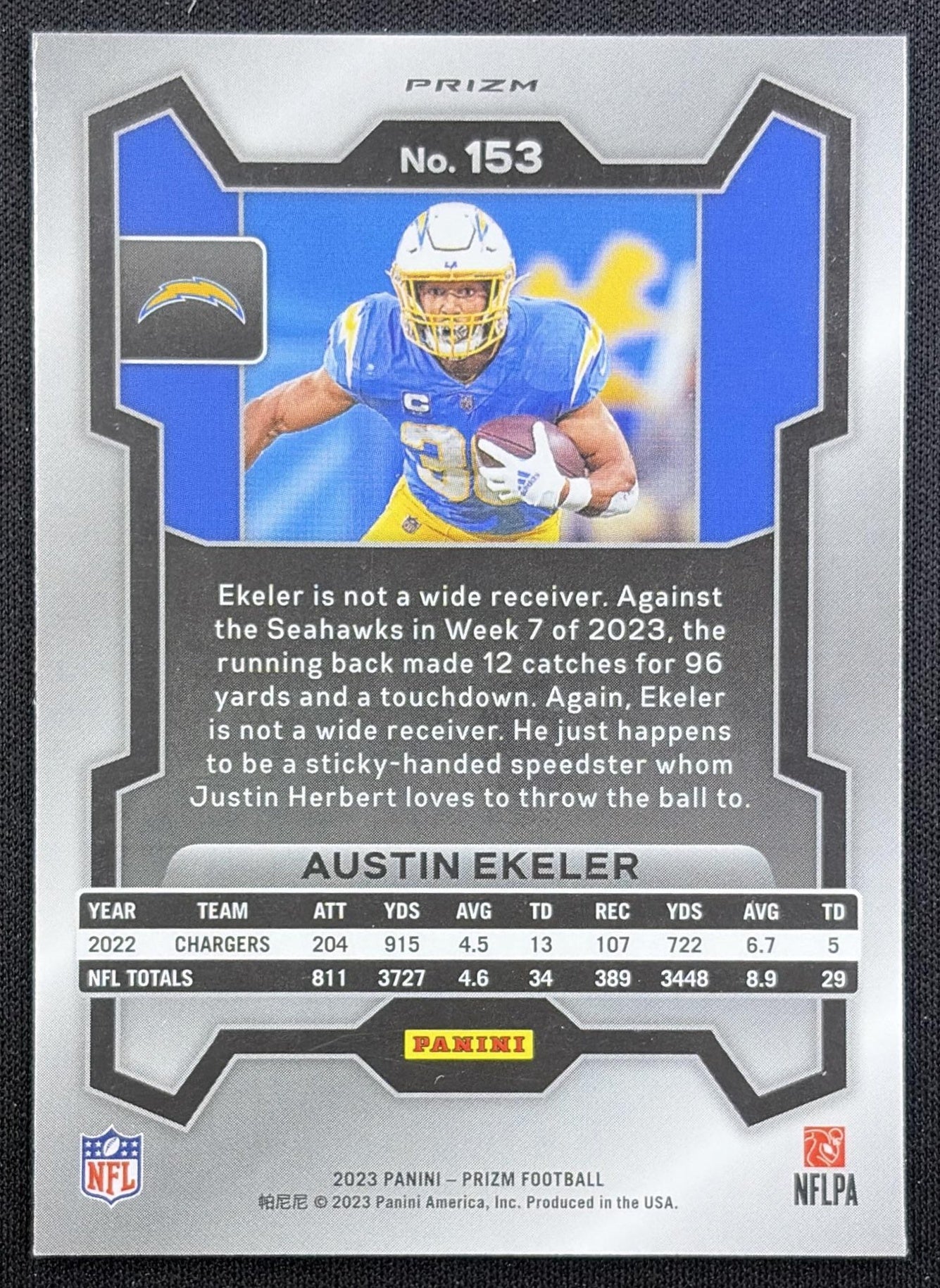 Austin Ekeler 2023 Panini Prizm Green Wave Chargers