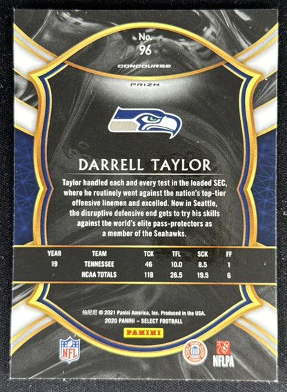 Darrell Taylor 2020 Panini Select Silver Prizm Seahawks Sports Trading Card