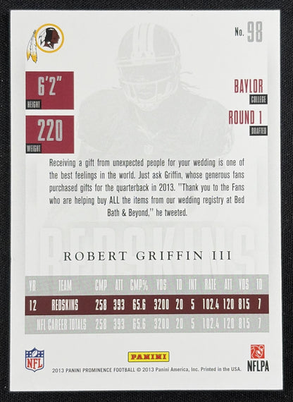 Robert Griffin III 2013 Panini Prominence - Redskins