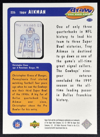 Troy Aikman 1998 Upper Deck Choice Reserve Cowboys Sports Trading Cards