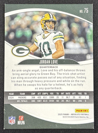 Jordan Love 2025 Panini Absolute Gold Stars /325 Packers