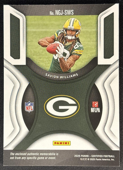 Savion Williams 2025 Certified New Generation Jerseys Mirror Pink /299 Packers
