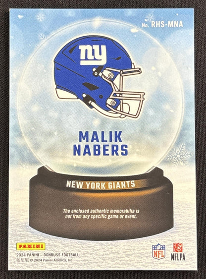 Malik Nabers 2024 Panini Donruss Rookie Holiday Sweater Giants 2 Sports Trading Card