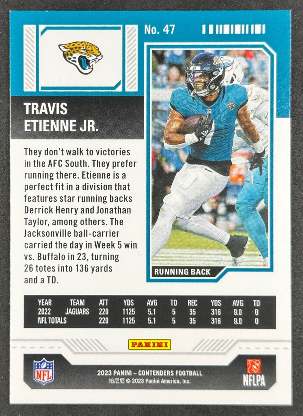 Travis Etienne Jr. 2023 Contenders Game Ticket Red Jaguars Sports Trading Card