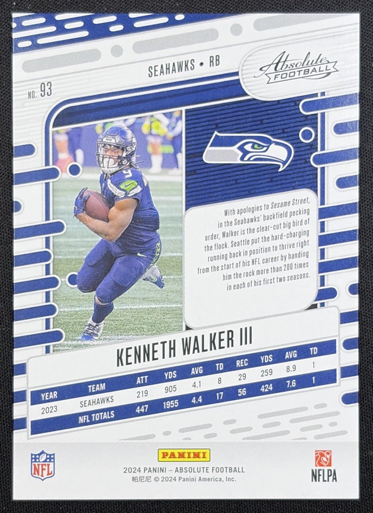 Kenneth Walker III 2024 Panini Absolute Orange Mosaic /299 Seahawks
