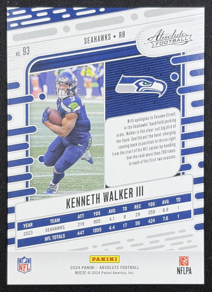 Kenneth Walker III 2024 Panini Absolute Orange Mosaic /299 Seahawks