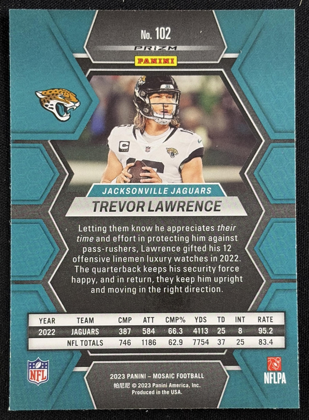 Trevor Lawrence 2023 Panini Mosaic Camo Pink Mosaic Jaguars Sports Trading Card