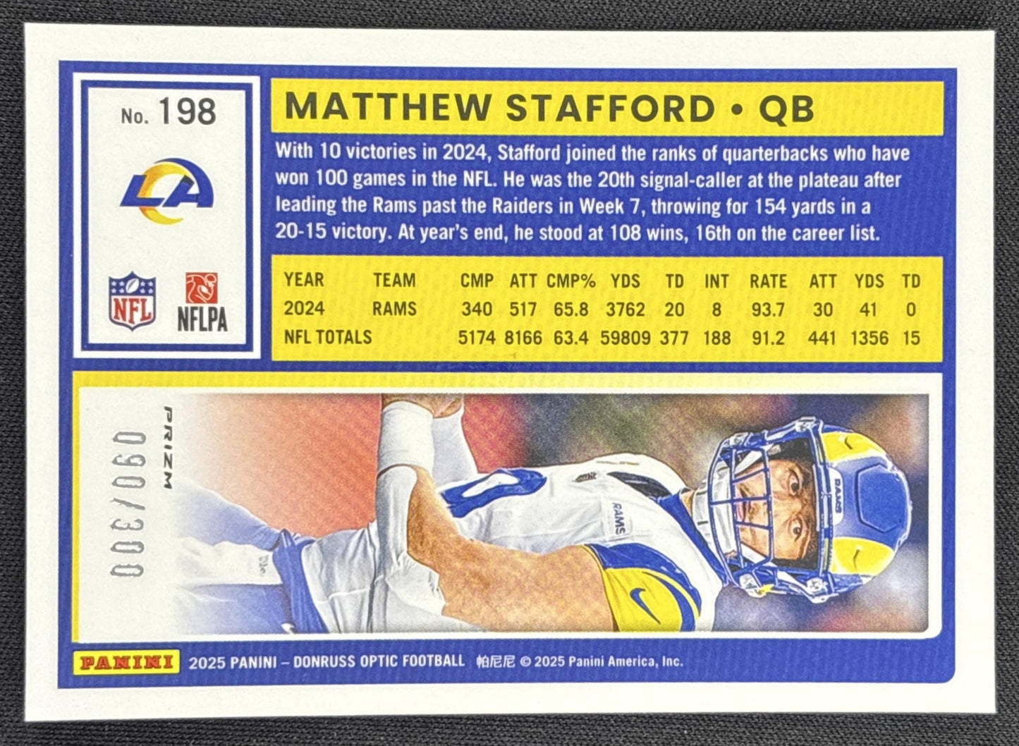 Matthew Stafford 2025 Panini Donruss Optic Wave Prizm /300 Rams