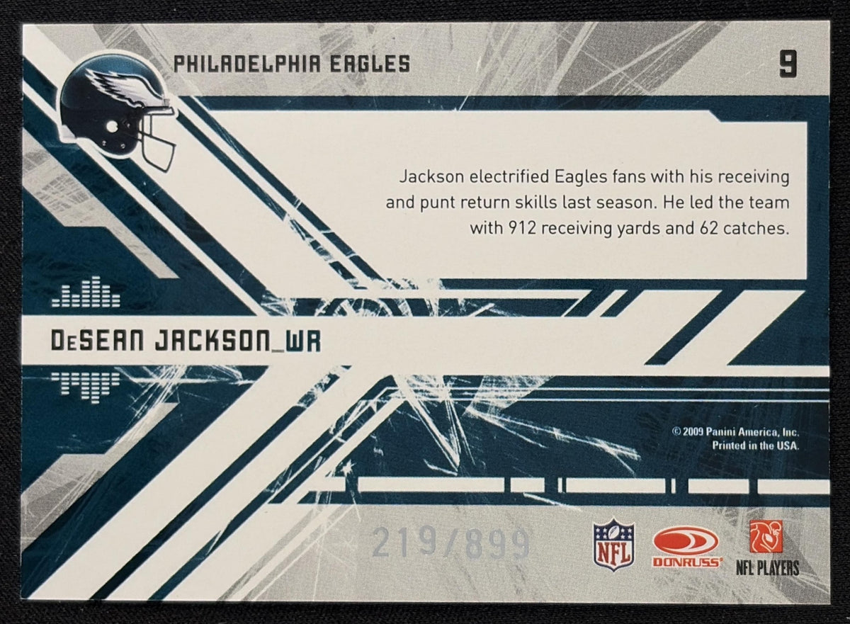 DeSean Jackson 2009 Panini Donruss Elite Chain Reaction Gold /899 Eagles - Back