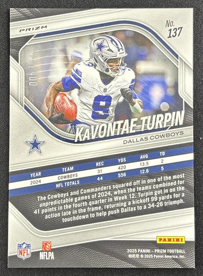 KaVontae Turpin 2025 Panini Prizm Pandora /400 Cowboys