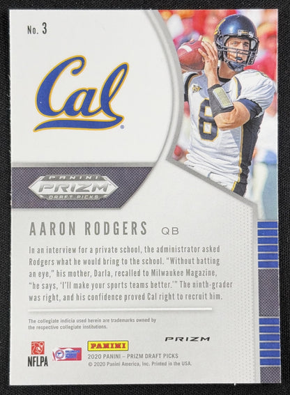 Aaron Rodgers 2020 Panini Prizm Draft Picks Prizms Green Golden Bears