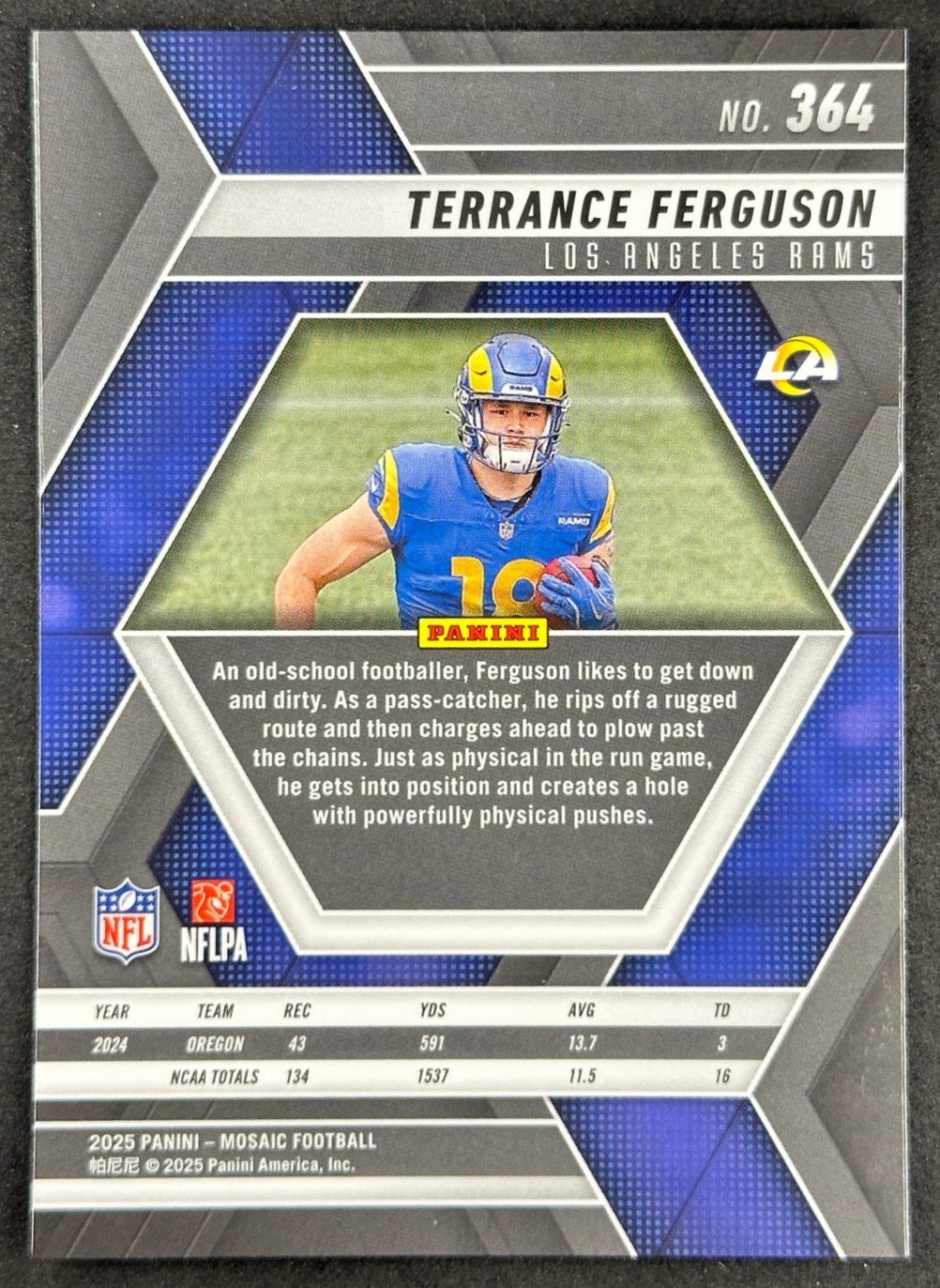 Terrance Ferguson 2025 Mosaic Rookies Rams Sports Trading Card