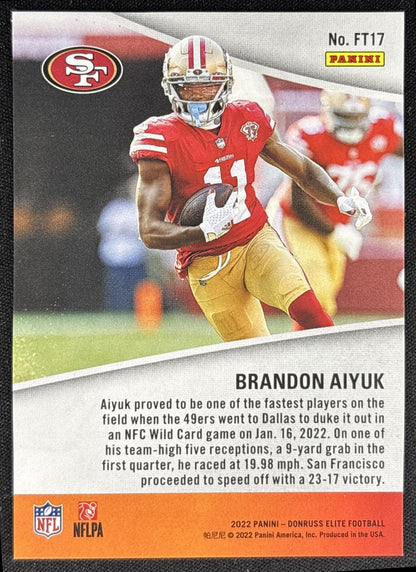 Brandon Aiyuk 2022 Panini Donruss Elite Full Throttle /349 49ers