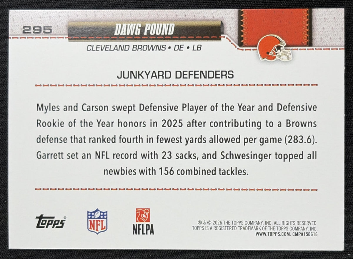 Dawg Pound 2026 Topps Rainbow Foil Browns back