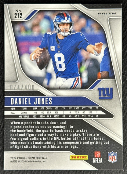 Daniel Jones 2024 Panini Prizm Pandora /400 Giants