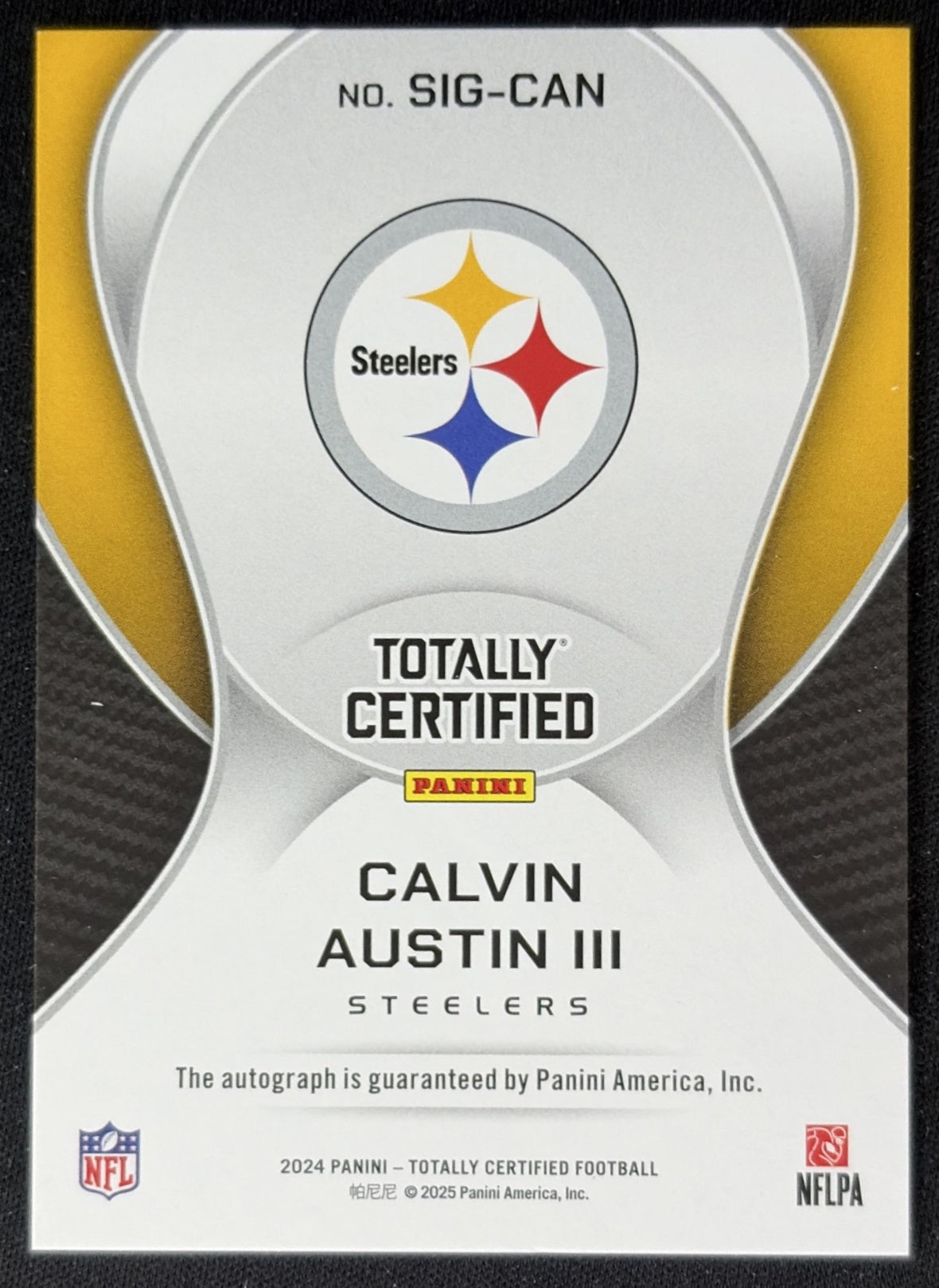 Calvin Austin III 2023 Panini Prizm Auto Silver Steelers back