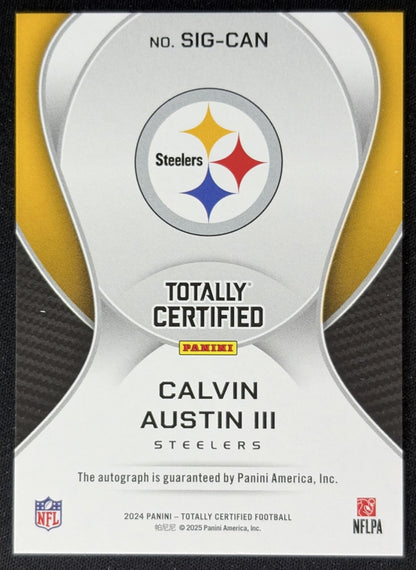 Calvin Austin III 2023 Panini Prizm Auto Silver Steelers back