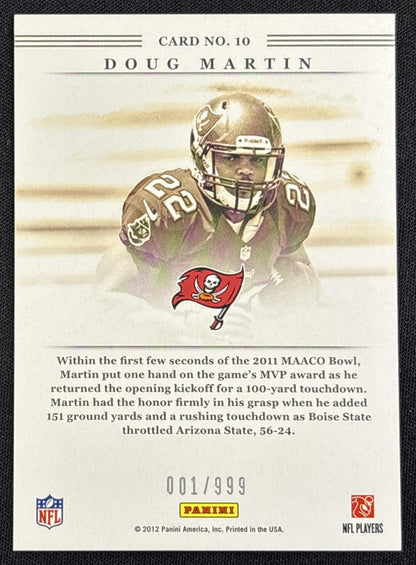 Doug Martin 2012 Panini Elite Series Rookies Silver /999 Buccaneers