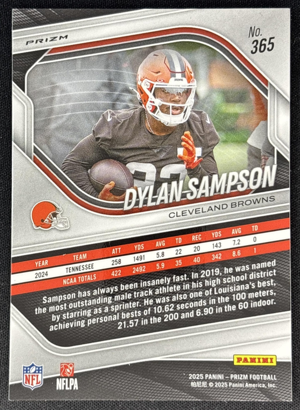 Dylan Sampson 2025 Panini Prizm Lazer Browns