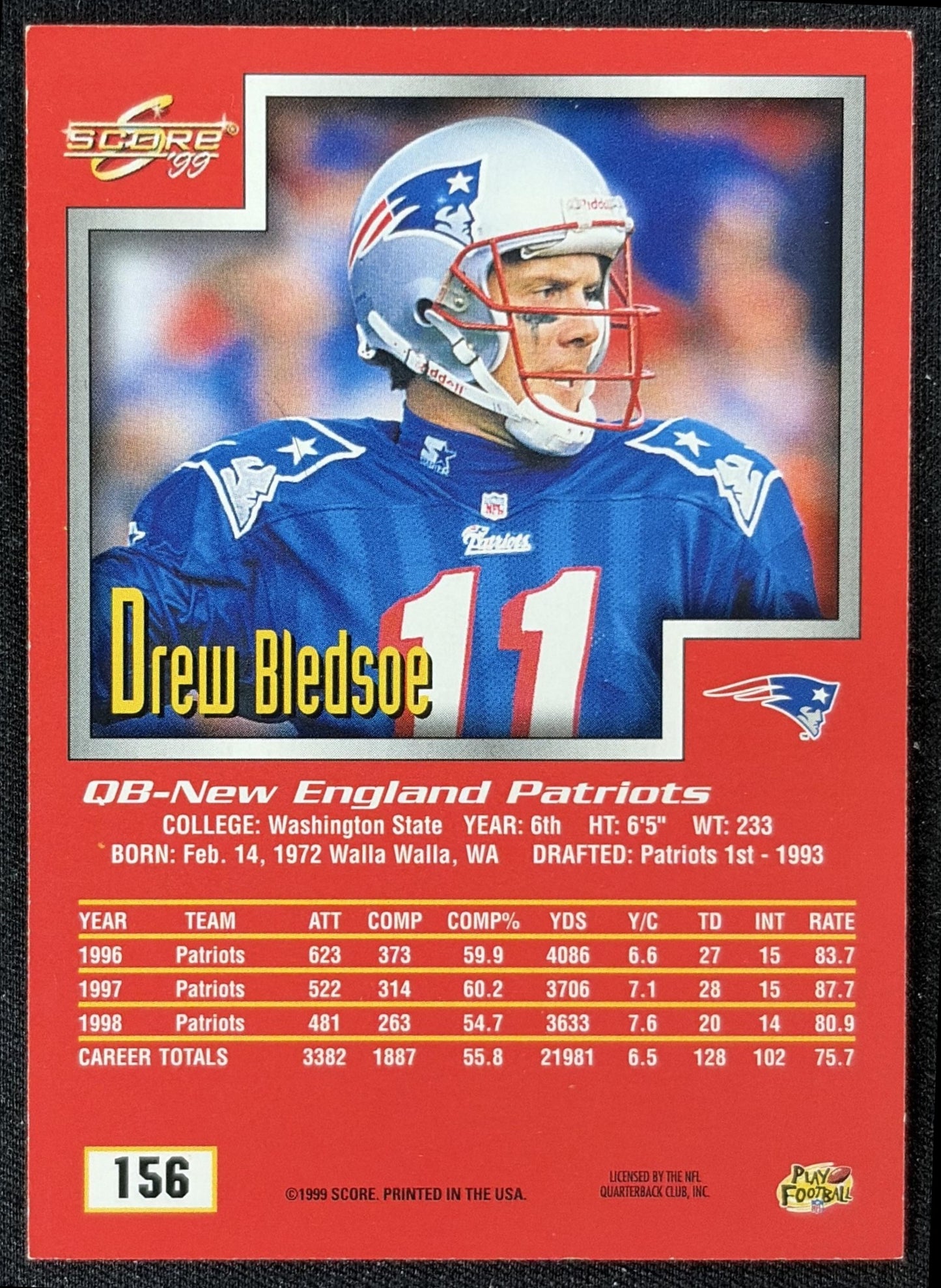 Drew Bledsoe 1999 Score Patriots