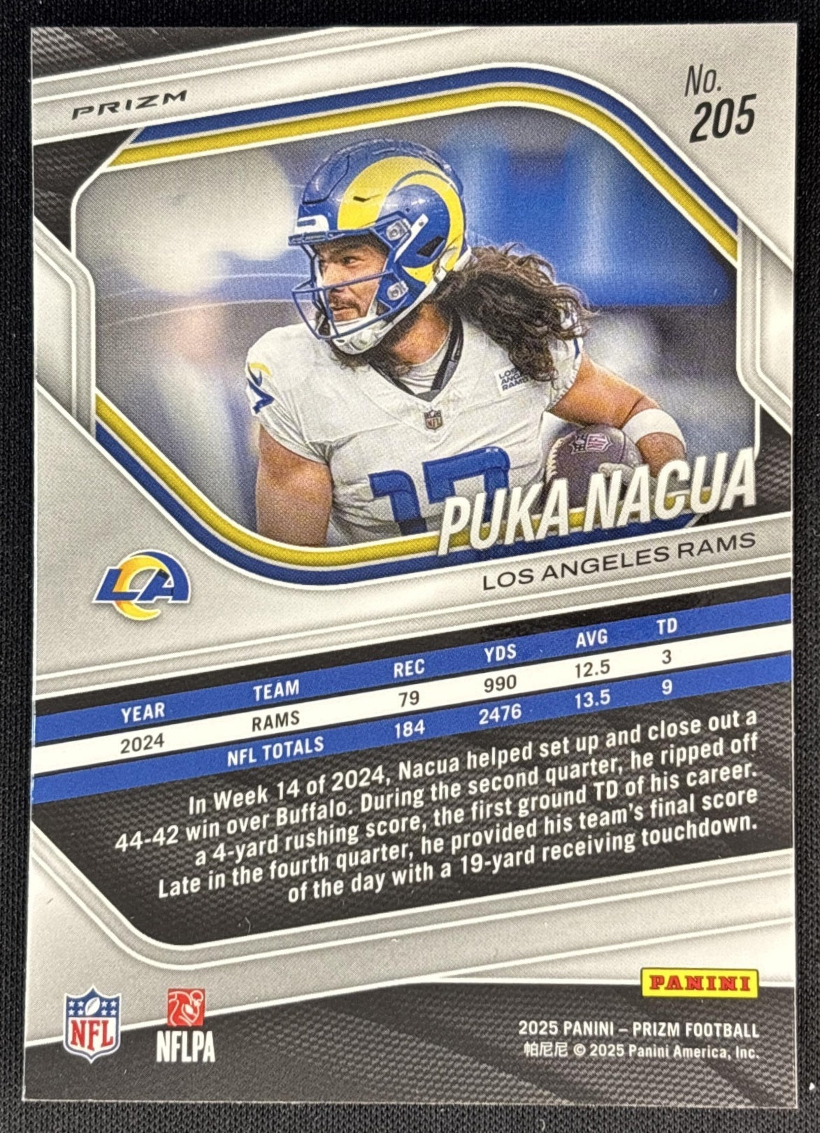 Puka Nacua 2025 Panini Prizm Neon Green Pulsar Rams