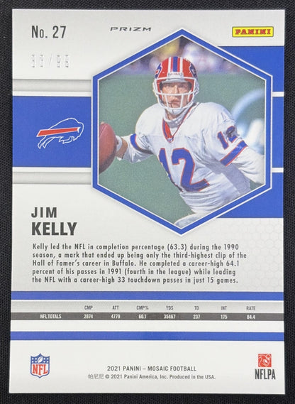 Jim Kelly 2021 Panini Mosaic Prizm Blue /99 Bills