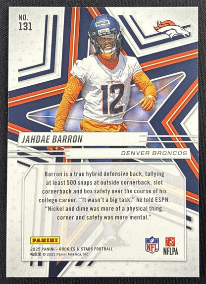 Jahdae Barron 2025 Panini Rookies & Stars Purple /999 Broncos Denver Broncos