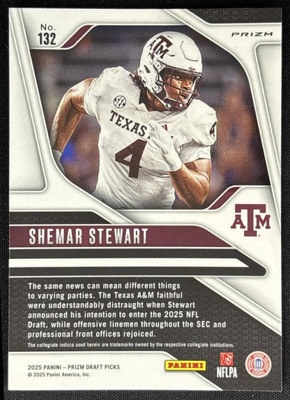 Shemar Stewart 2025 Panini Prizm Draft Picks Red Ice Aggies Bengals Sports Trading Card