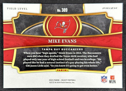 Mike Evans 2023 Panini Select Zebra Prizm Field Level SSP Buccaneers